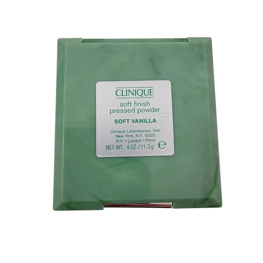 Clinique Soft Finish Pressed‎ Powder Soft Vanilla Green Marble Mirror Compact